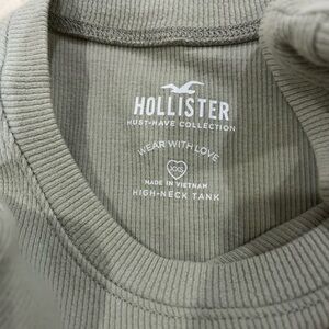 Hollister Womens High-Neck Tank Top Sage Green
